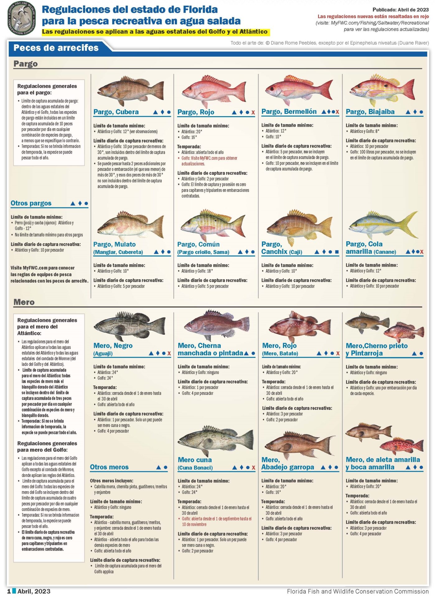 Regulaciones de pesca de la Florida